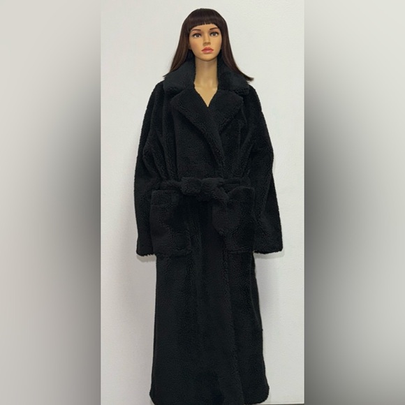 UGG ALESANDRA FAUX FUR WRAP COAT - Picture 1 of 3